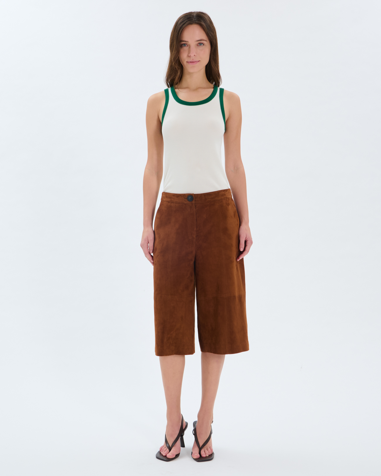 Pollux Bermuda Shorts Mahogany goatskin leather Bermuda shorts ZAPA