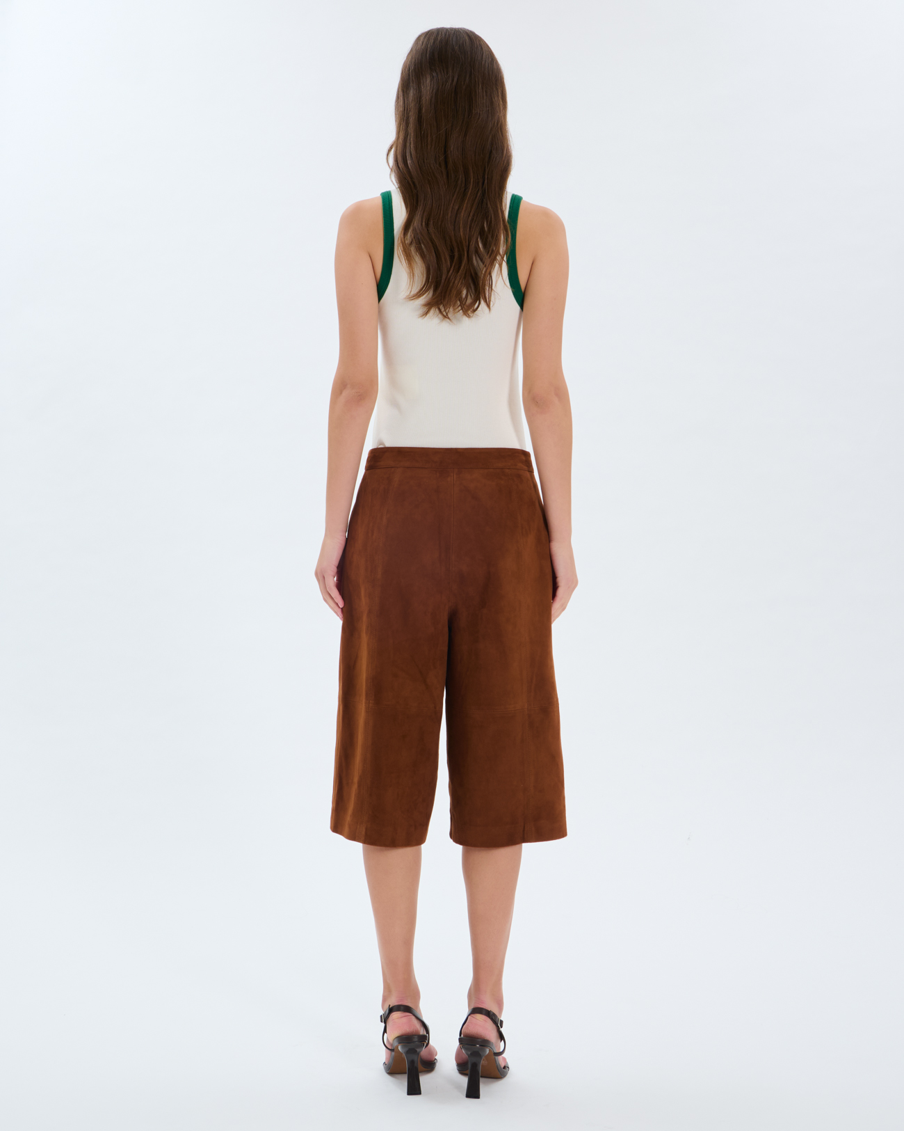 Pollux Bermuda Shorts Mahogany goatskin leather Bermuda shorts ZAPA