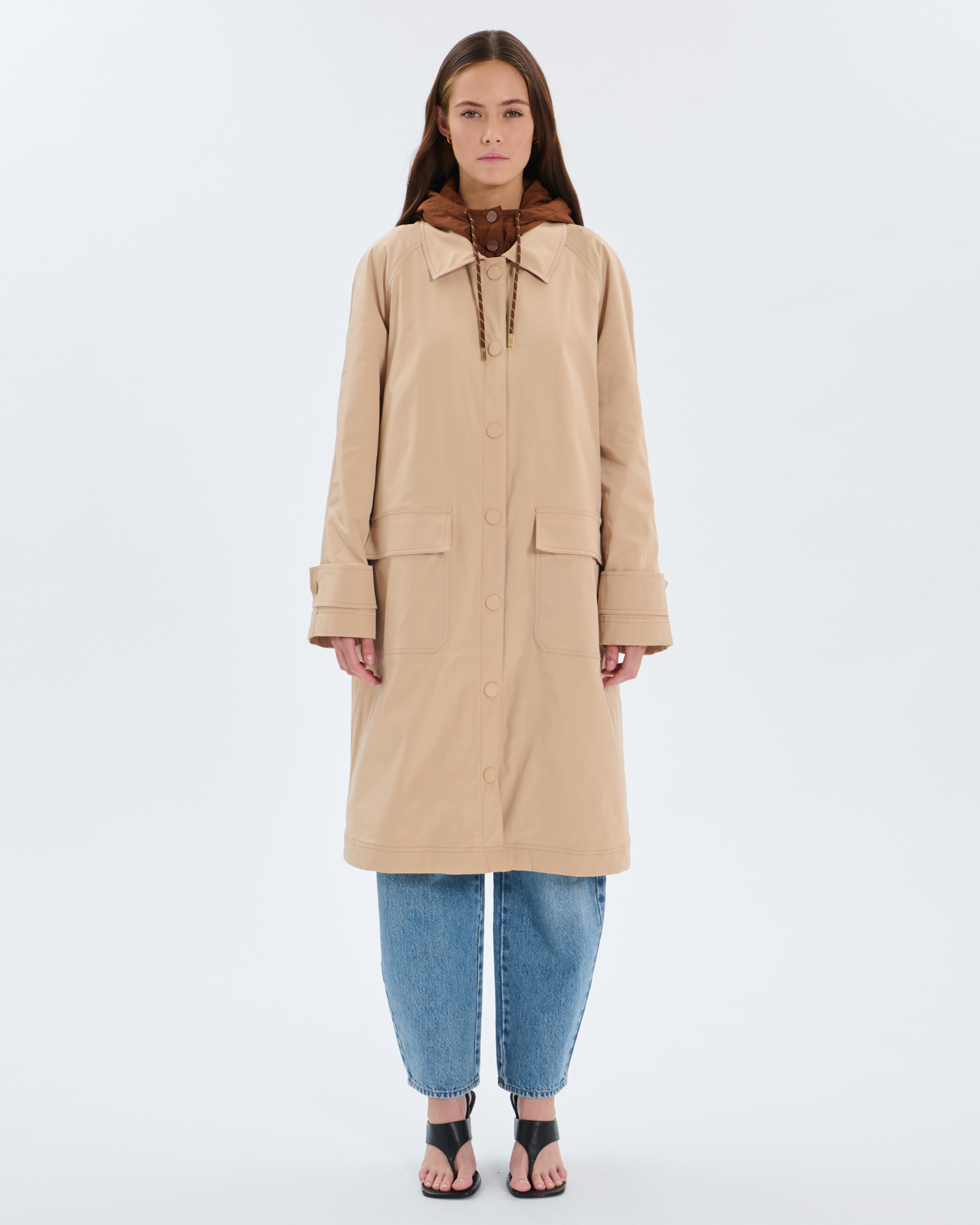 Pascal Parka Sand-colored parka with removable hood ZAPA