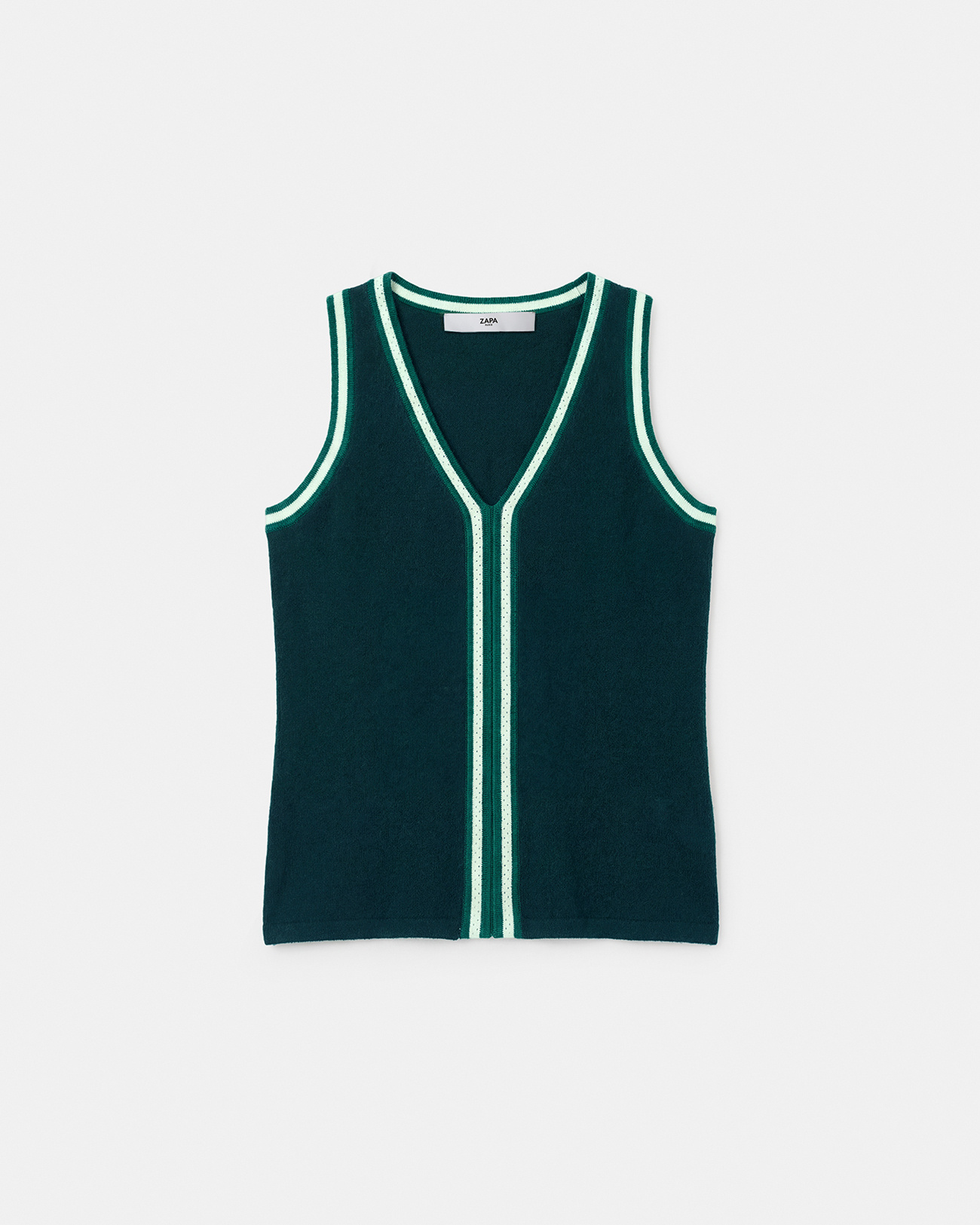 Nymphea Sweater Green sleeveless sweater ZAPA