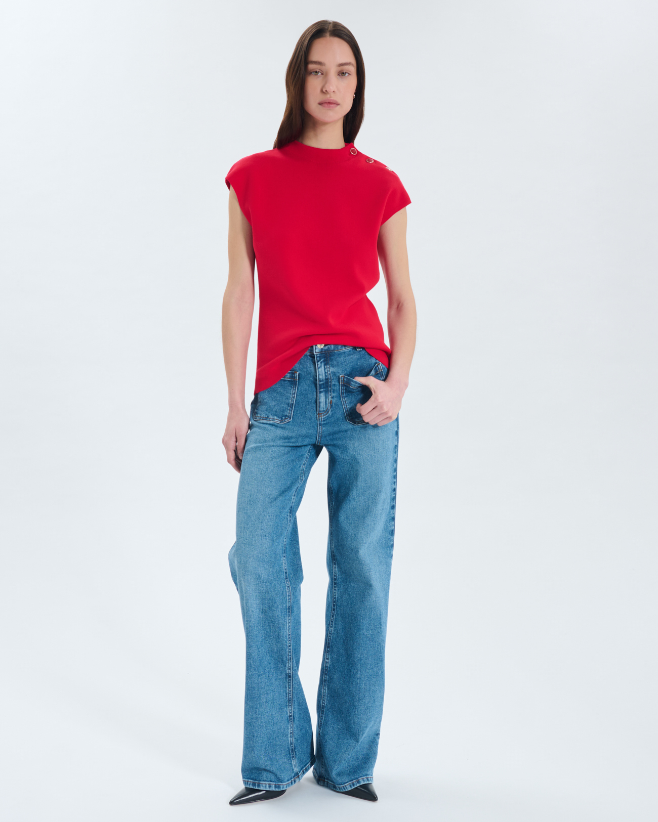 Nigella sweater Button-shoulder sweater ZAPA