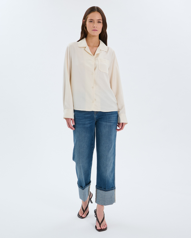 Cassidy Shirt Ecru flowy shirt ZAPA