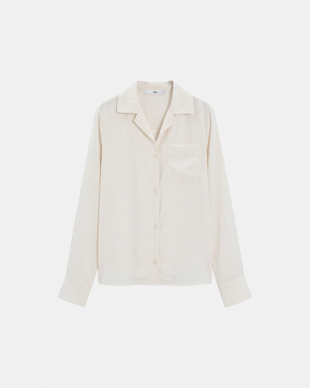 Cassidy Shirt Ecru flowy shirt ZAPA