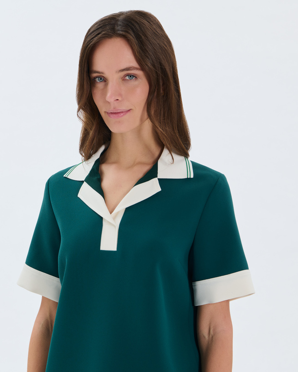 Top Tenderness Rib Top with contrasting green collar ZAPA