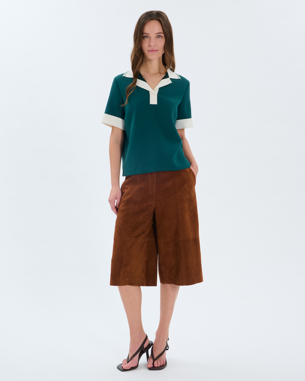 Top Tenderness Rib Top with contrasting green collar ZAPA