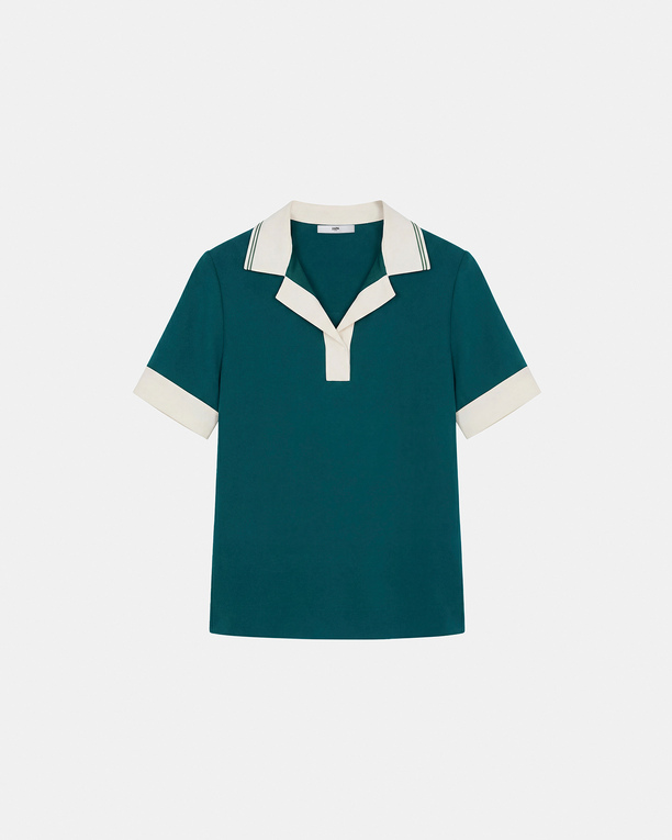 Top Tenderness Rib Top with contrasting green collar ZAPA