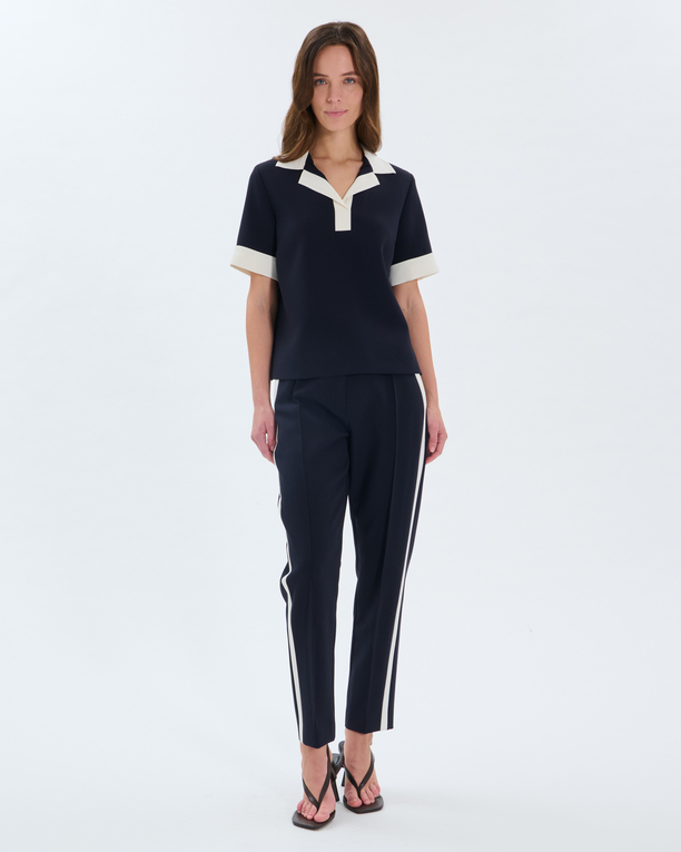Top Tenderness Rib Nighttime top with contrasting collar ZAPA