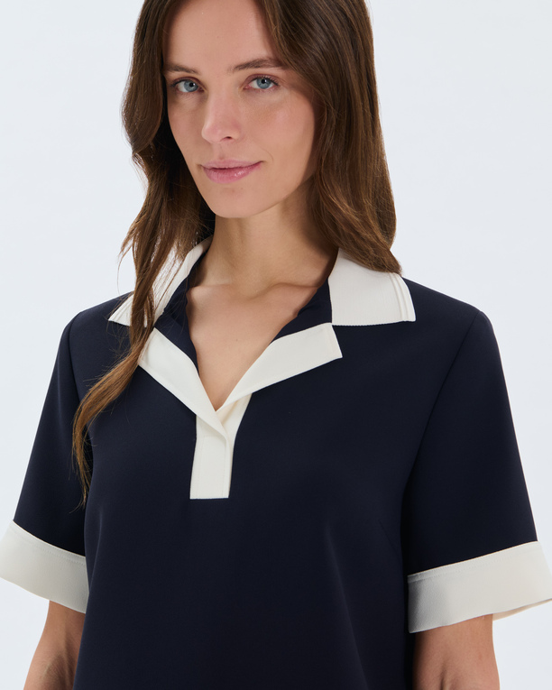 Top Tenderness Rib Nighttime top with contrasting collar ZAPA