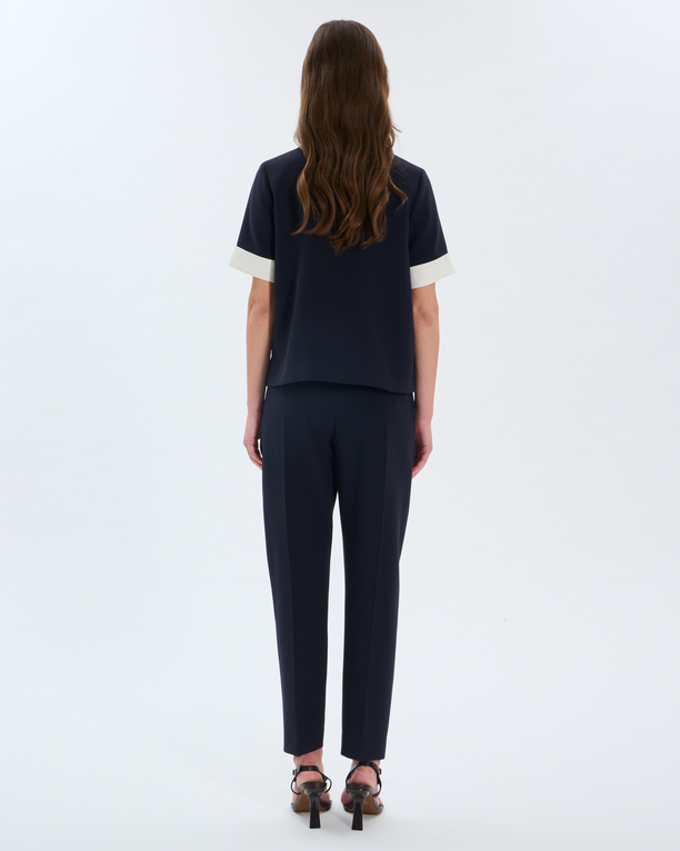 Top Tenderness Rib Nighttime top with contrasting collar ZAPA