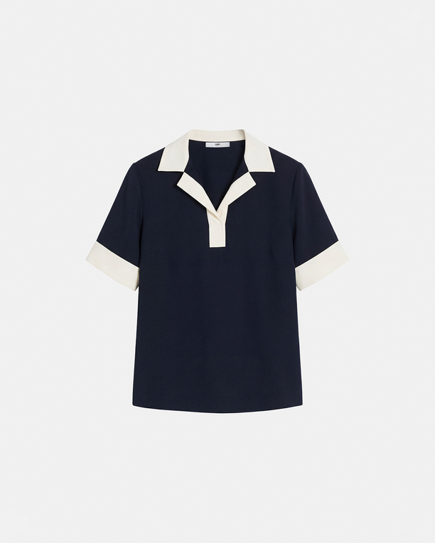 Top Tenderness Rib Nighttime top with contrasting collar ZAPA