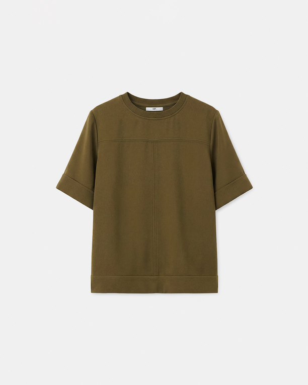 Top Tonia Olive round neck top ZAPA