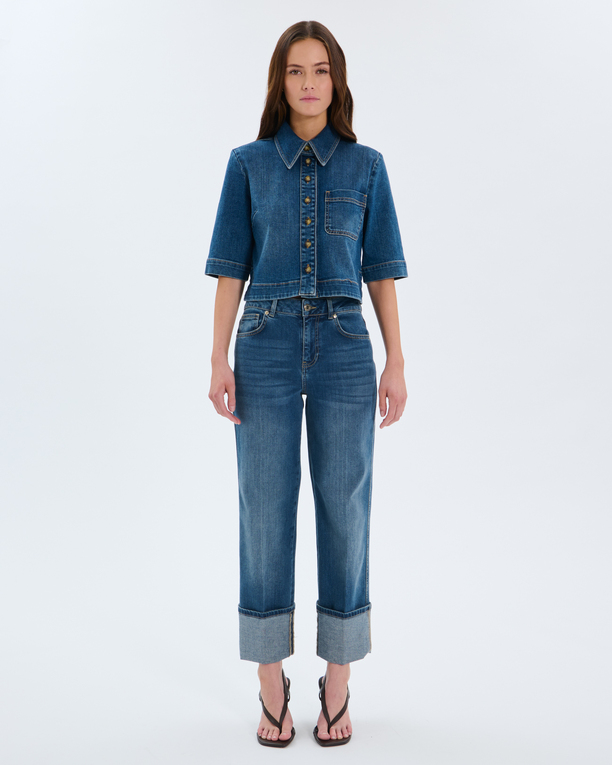 Jean Popus Straight blue cotton jeans ZAPA