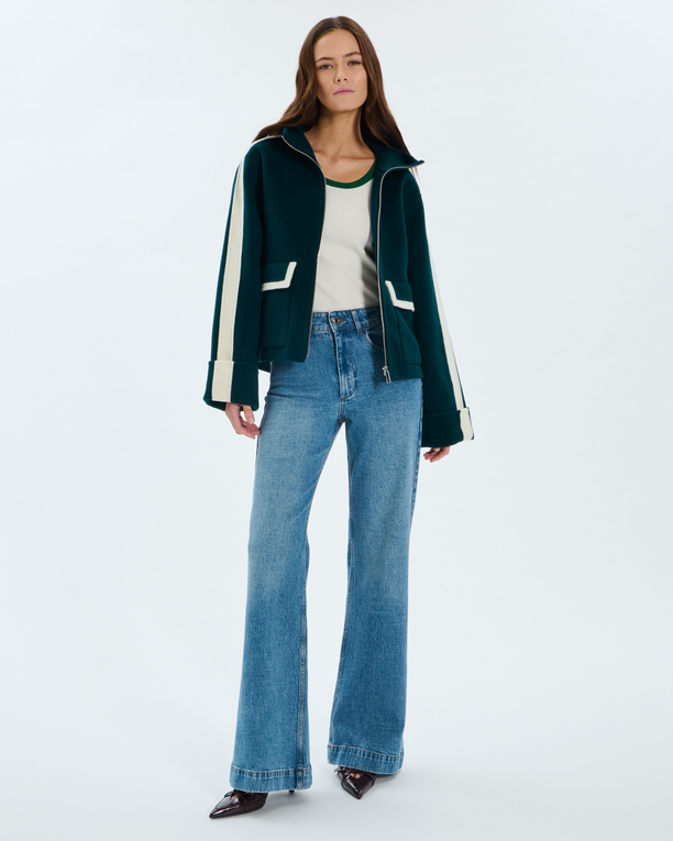 Marja Coat Dark green wool coat ZAPA