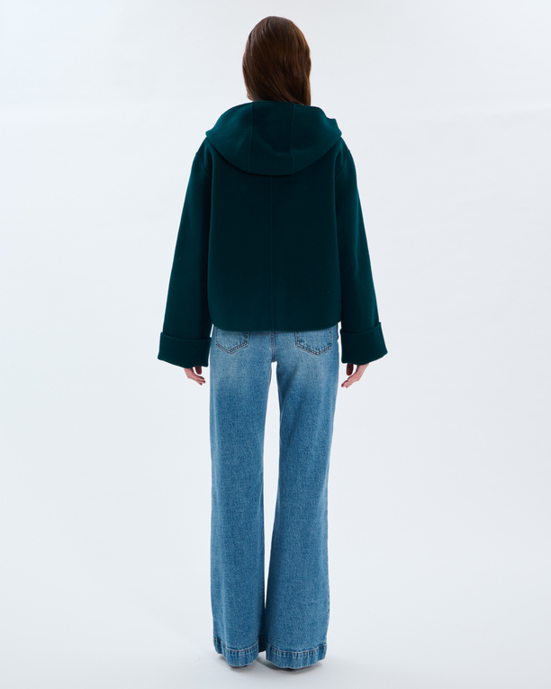 Marja Coat Dark green wool coat ZAPA