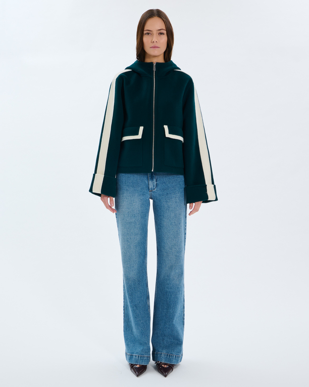 Marja Coat Dark green wool coat ZAPA