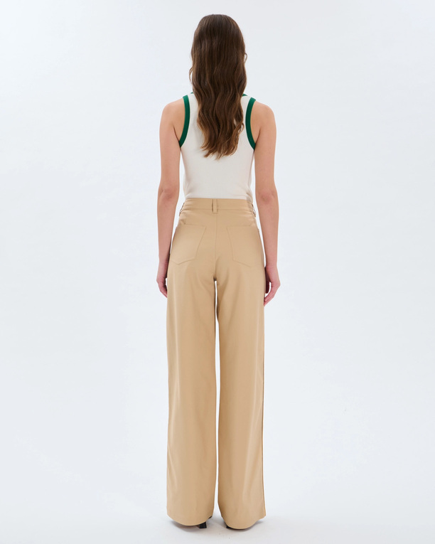 Prince Trousers Sand-colored cotton pleated trousers ZAPA