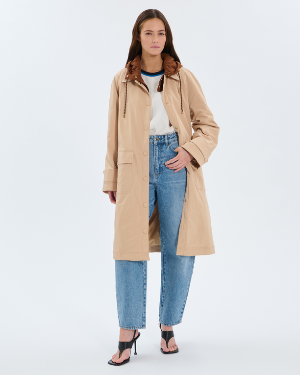 Pascal Parka Sand-colored parka with removable hood ZAPA