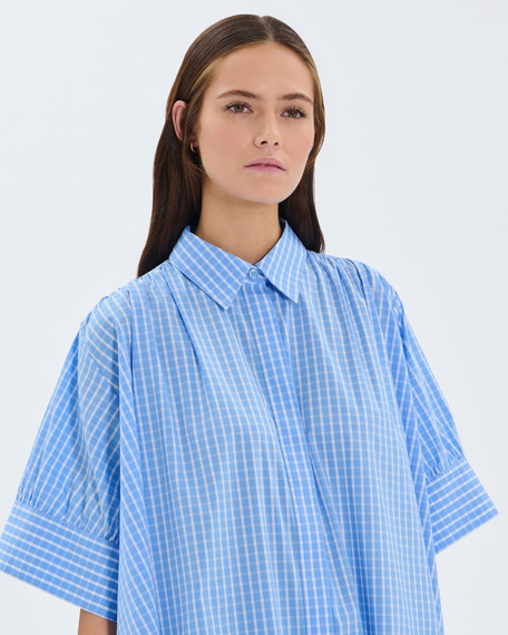 Catell shirt blue checkered cotton shirt zapa