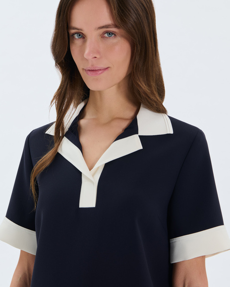 Top tenderness rib nighttime top with contrasting collar zapa