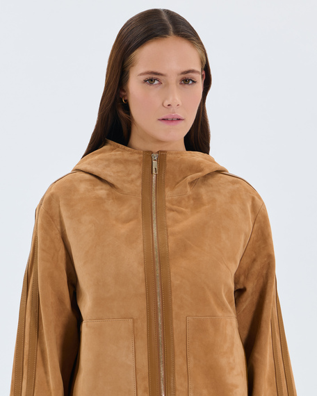 Monique jacket sand-colored goatskin leather jacket zapa