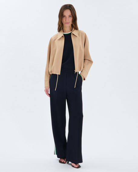 Poemia pants flowy trousers with nighttime stripes zapa