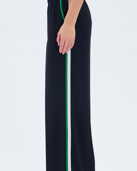 Poemia pants flowy trousers with nighttime stripes zapa