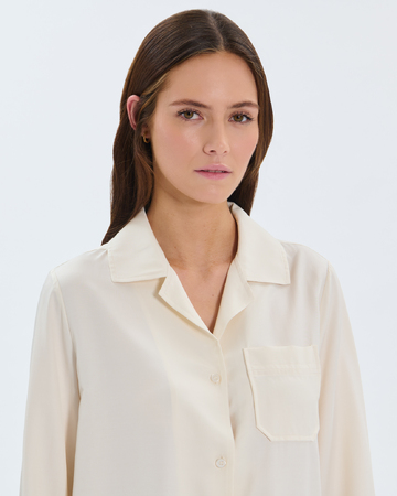 Cassidy Shirt Ecru flowy shirt ZAPA