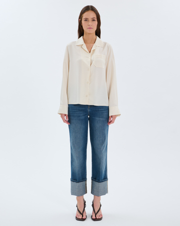 Cassidy Shirt Ecru flowy shirt ZAPA