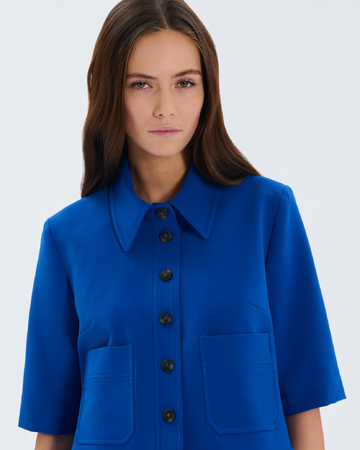 Celine shirt Royal blue short shirt ZAPA