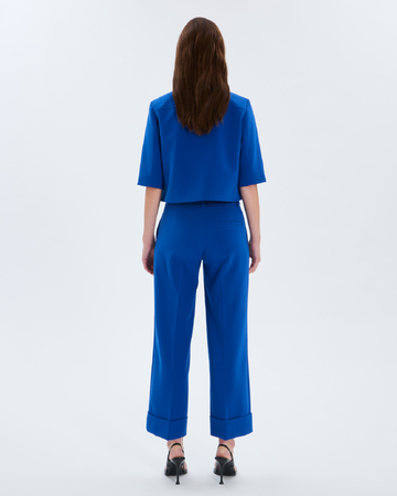 Celine shirt Royal blue short shirt ZAPA