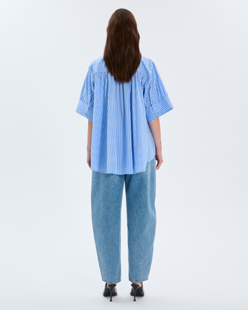 Catell shirt Blue checkered cotton shirt ZAPA