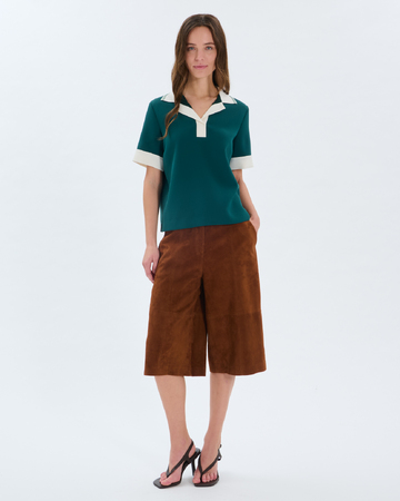 Top Tenderness Rib Top with contrasting green collar ZAPA