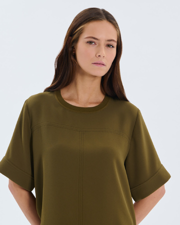Top Tonia Olive round neck top ZAPA