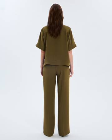 Top Tonia Olive round neck top ZAPA