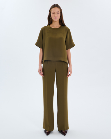 Top Tonia Olive round neck top ZAPA