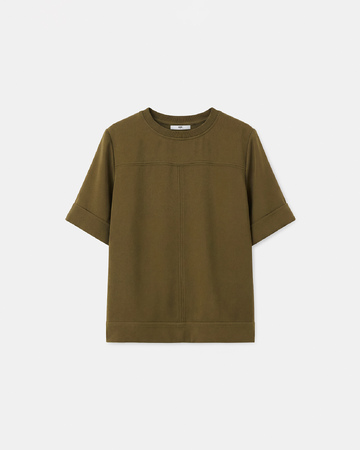 Top Tonia Olive round neck top ZAPA