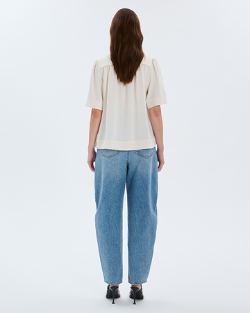 Tahiel shirt Ecru V-neck top ZAPA