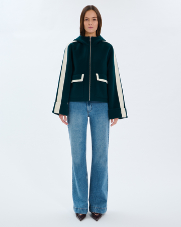 Marja Coat Dark green wool coat ZAPA