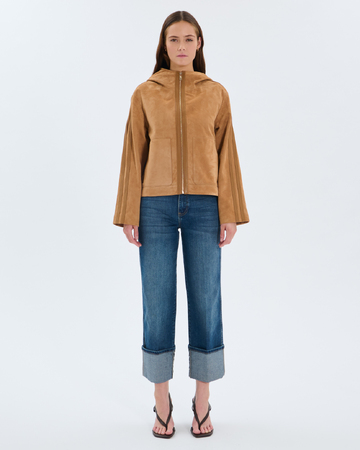 Monique jacket Sand-colored goatskin leather jacket ZAPA