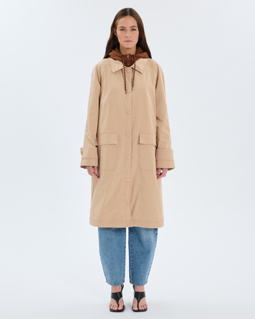 Pascal Parka Sand-colored parka with removable hood ZAPA