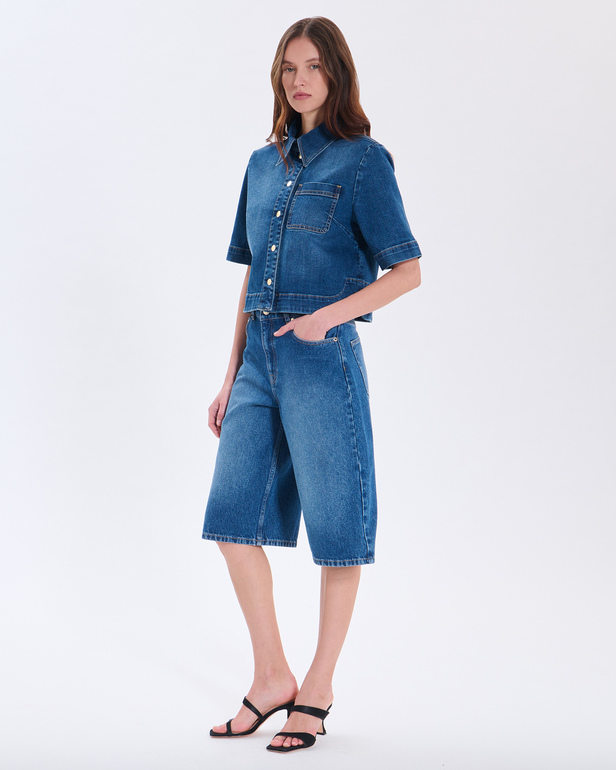 Celina shirt Blue cotton shirt ZAPA