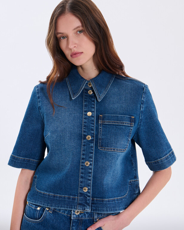 Celina shirt Blue cotton shirt ZAPA