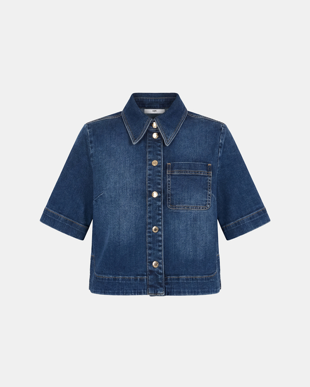 Celina shirt Blue cotton shirt ZAPA