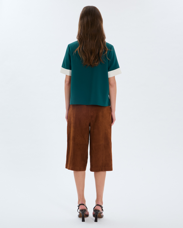 Top Tenderness Rib Top with contrasting green collar ZAPA