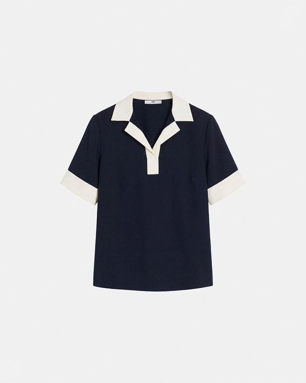 Top Tenderness Rib Nighttime top with contrasting collar ZAPA