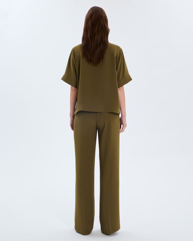 Top Tonia Olive round neck top ZAPA