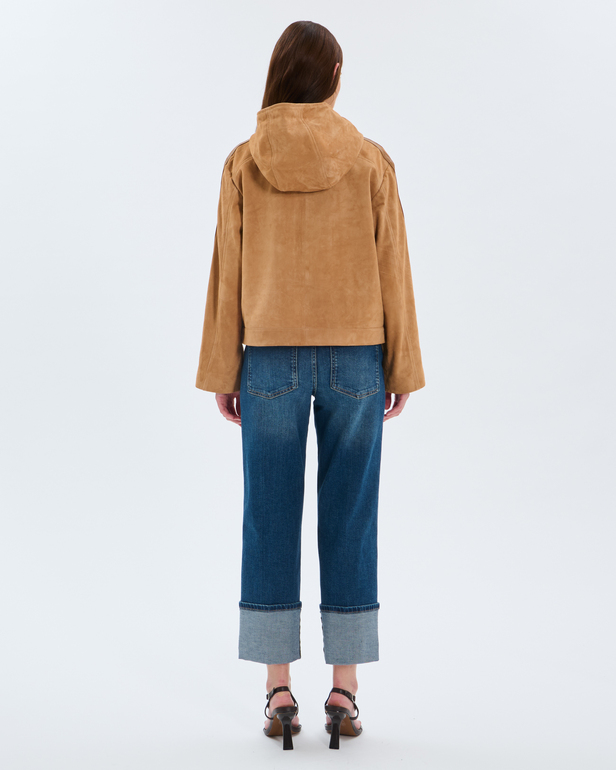 Monique jacket Sand-colored goatskin leather jacket ZAPA