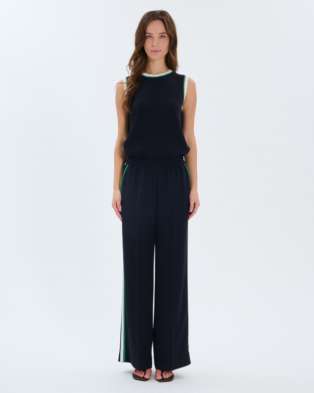 Poemia Pants Flowy trousers with nighttime stripes ZAPA