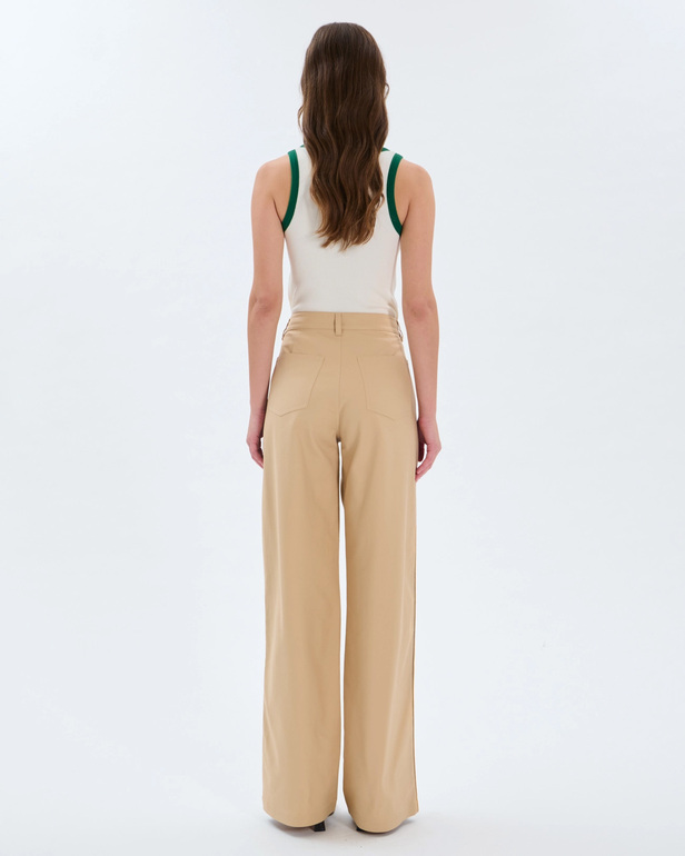 Prince Trousers Sand-colored cotton pleated trousers ZAPA