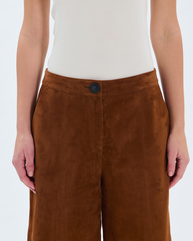 Pollux Bermuda Shorts Mahogany goatskin leather Bermuda shorts ZAPA